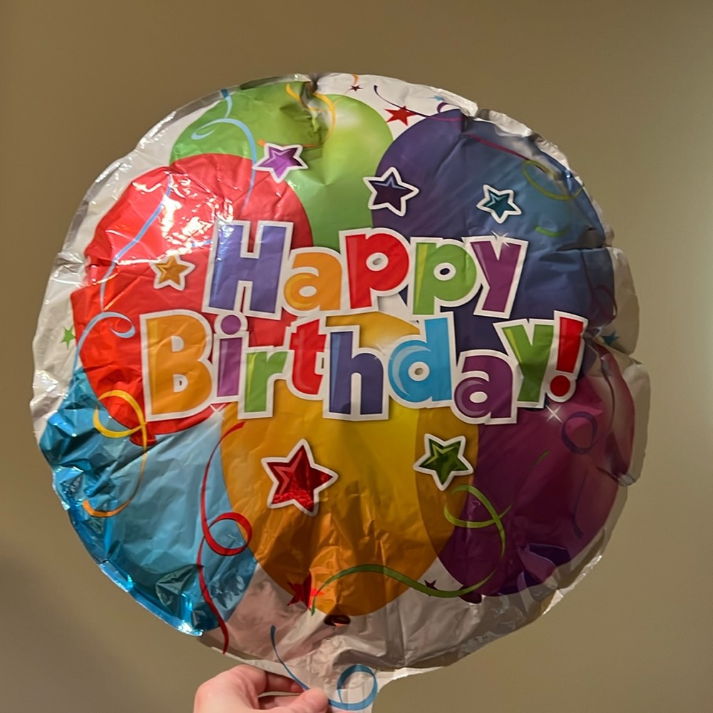 💝 10/$10 💝 16" Happy Birthday Mylar Balloon with White Ribbon